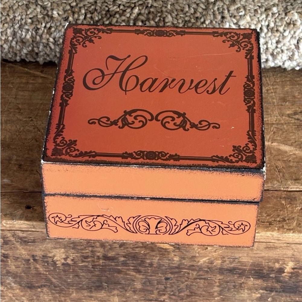 Harvest Decorative Wooden Accent Box - Orange